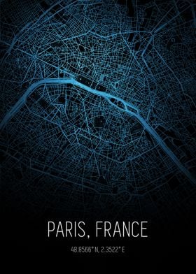 Paris City Street Map