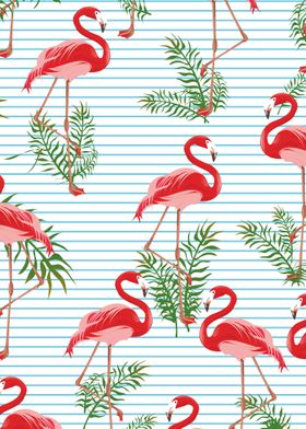 Flamingos 1980s pattern