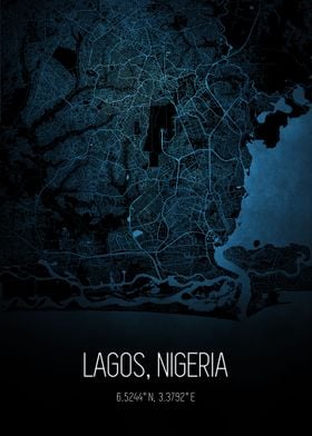 Lagos Nigeria City Map