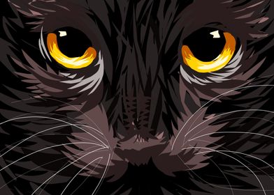 black cat vector