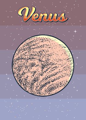 Retro Venus Planet Space