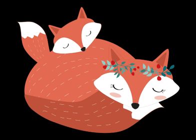 Fox Foxes Sleep Sleeping W