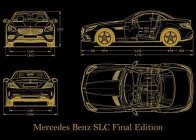 Mercedes Benz SLC gold