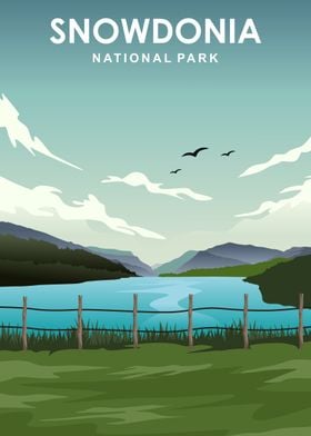 Snowdonia Travel Poster