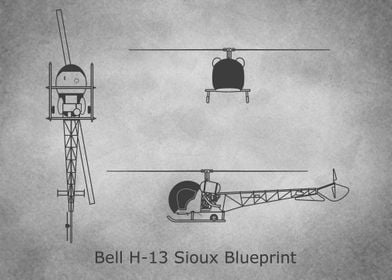 Bell H13 Sioux  gray old 