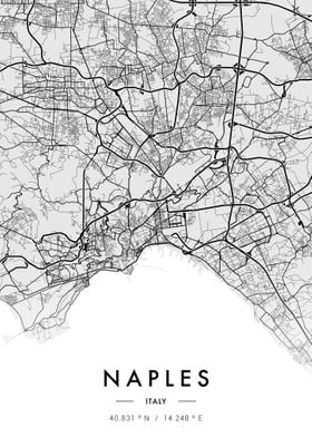 Naples City Map White