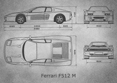 Ferrari F512 M  gray old  