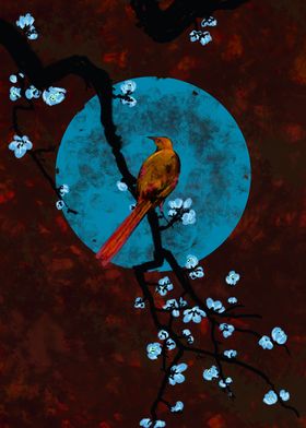 Blue moon and yellow bird