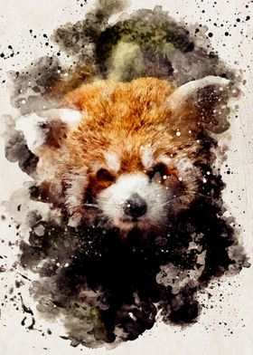 Watercolour Red Panda