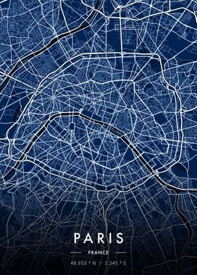 Paris City Map Blueprint