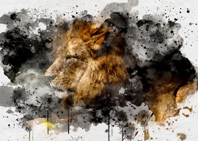 Watercolour Lion