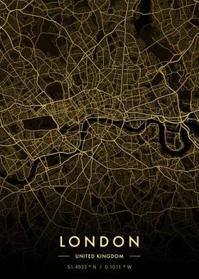 London City Map Gold