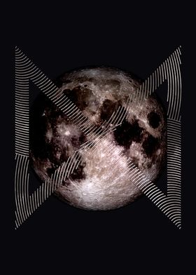 Geometric Moon Art