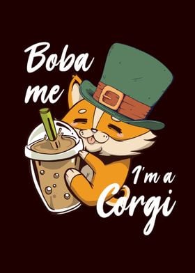 Corgi Irish Hat Boba Tea