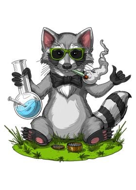 Raccoon Smoking Weed