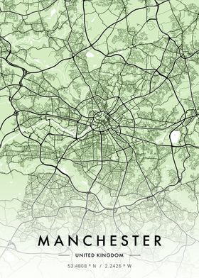 Manchester City Map Green