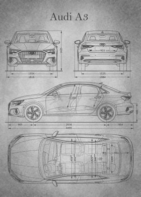 Audi A3 2020 gray  old 