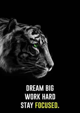 Dream big work hard Tiger 