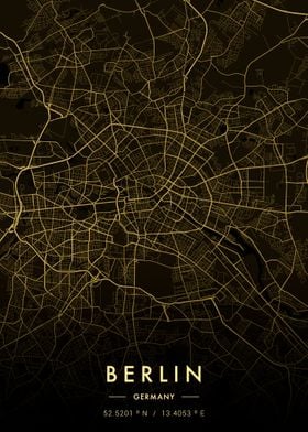 Berlin City Map Gold