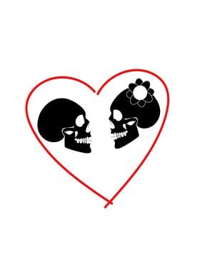 Skull icon wedding couple 