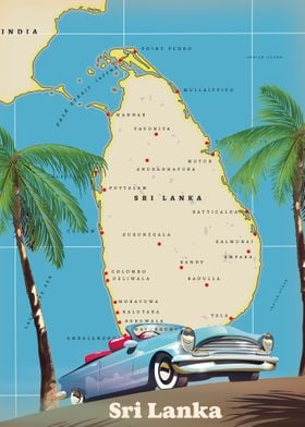 Sri Lanka travel poster