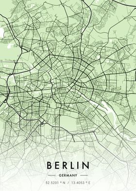 Berlin City Map Green