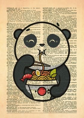 Panda Eating Noodles