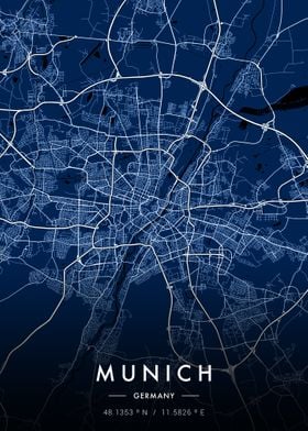 Munich City Map Blueprint