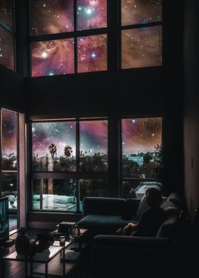 Sofa Space View Nebula