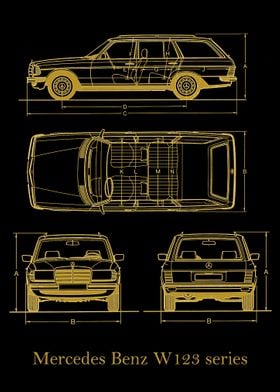 Mercedes Benz W123 gold