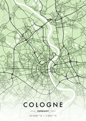 Cologne City Map Green