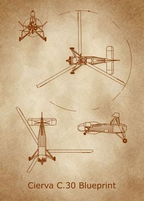 Cierva C30 Blueprint old 