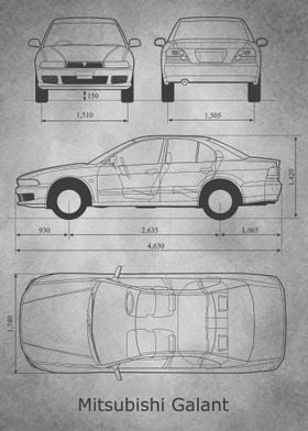 Mitsubishi Galant gray old