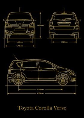 Toyota Corolla Verso gold 