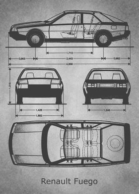 Renault Fuego gray old 