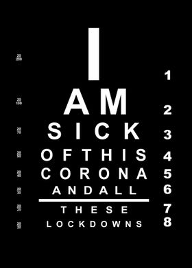 sick of corona eye chart