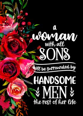 A woman with all sons