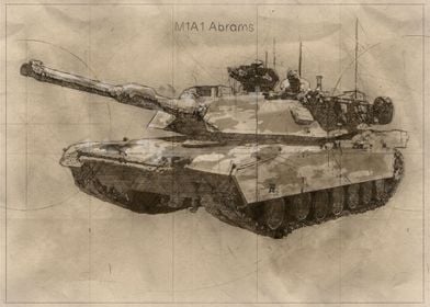 M1A1 Abrams Tank Sketch