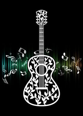 Guitar With Leaves Chord