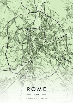 Rome City Map Green