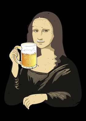 Mona Lisa with Beer