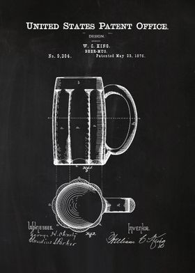 45 Beer Mug Patent 1876