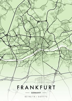 Frankfurt City Map Green