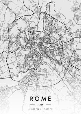 Rome City Map White