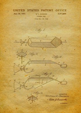 1964 Fishing Lure Patent 02 - Yellow Brown Poster