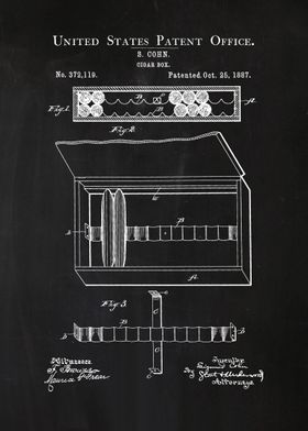 44 Cigar Box Patent 1887