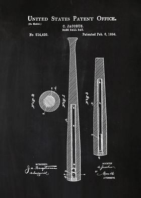 24 1894 Baseball Bat Pate