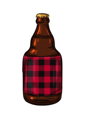 Plaid Beer Bottle Gift for