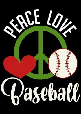 Peace Love Baseball Bat