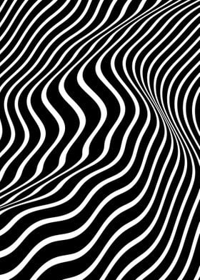 Black and white waves 3d